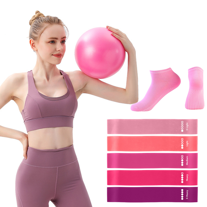 Yoga Fitness At Home - Pilates Bal Weerstandsbanden Grip Sokken Sets,