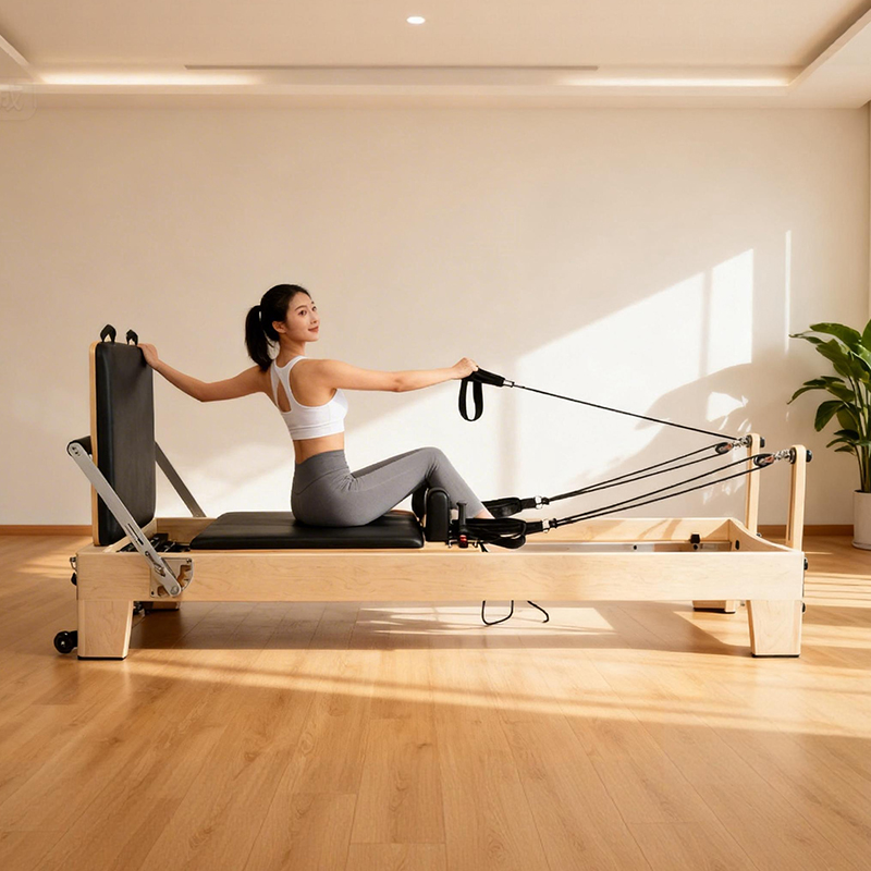 Yoga Fitness Health - Witte Esdoorn Draagbare Verstelbare Pilates Reformer